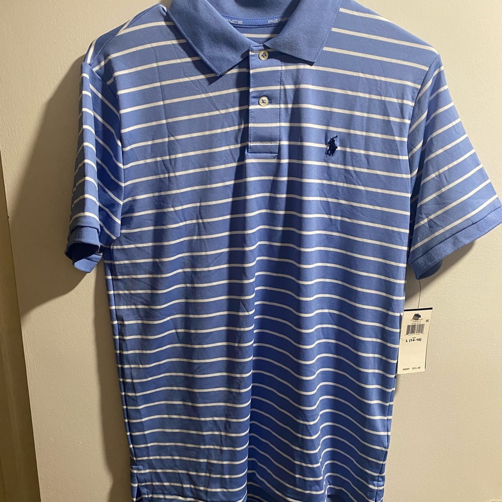 Polo by Ralph Lauren Blue and White Striped Polo Shirt